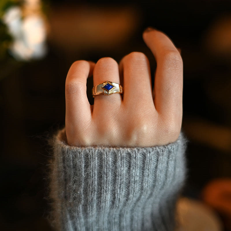 Bague Olivenorma Losange Lapis Lazuli
