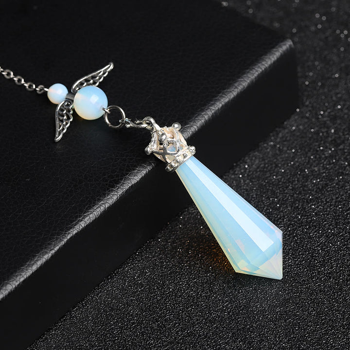 Pendule Ailes d'ange en cristal de labradorite Olivenorma