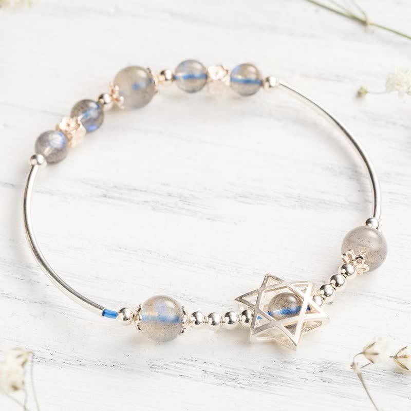 Bracelet hexagramme en pierre de lune Olivenorma
