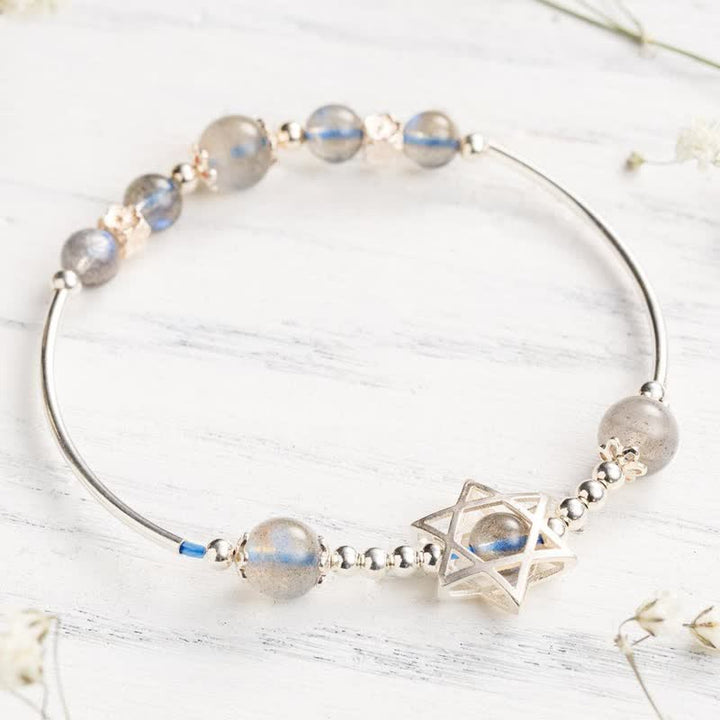 Bracelet hexagramme en pierre de lune Olivenorma