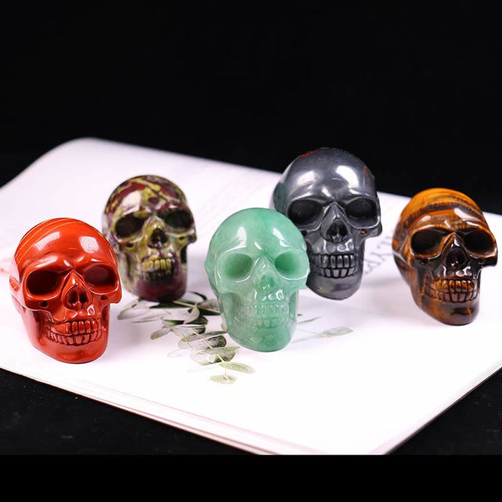 Décoration de crâne en jaspe de sang de dragon Olivenorma