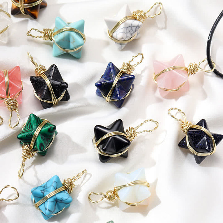 VÉHICULE DE LUMIÈRE DIVINE - Collier Merkaba en cristal