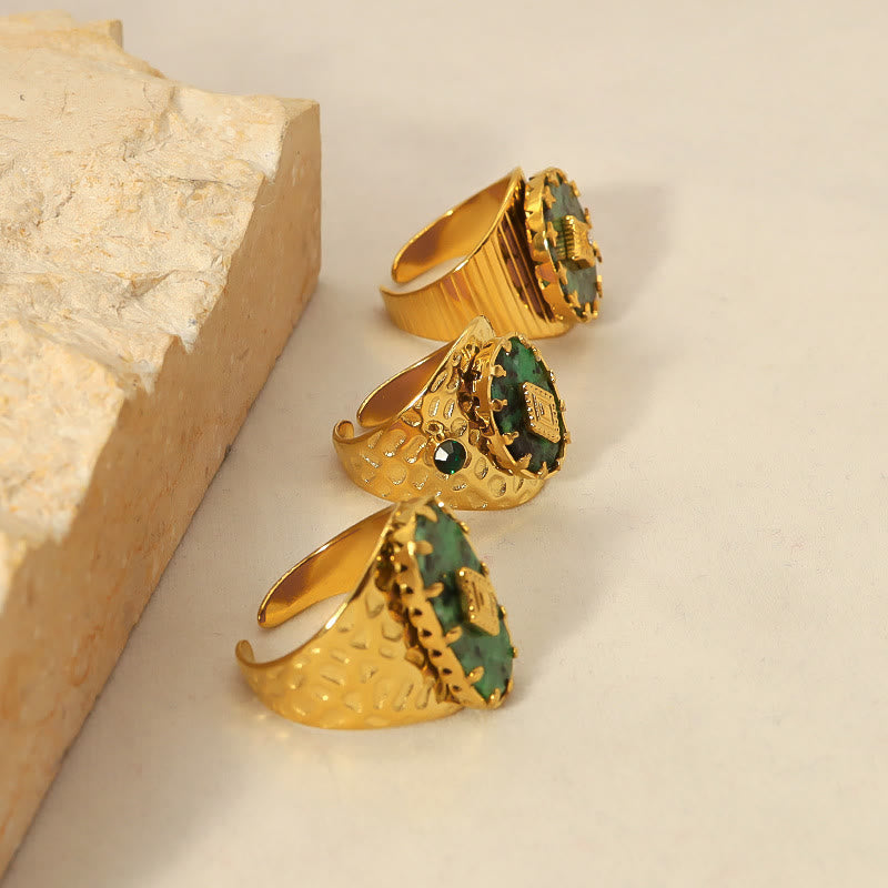 Bague ajustable en turquoise africaine Olivenorma