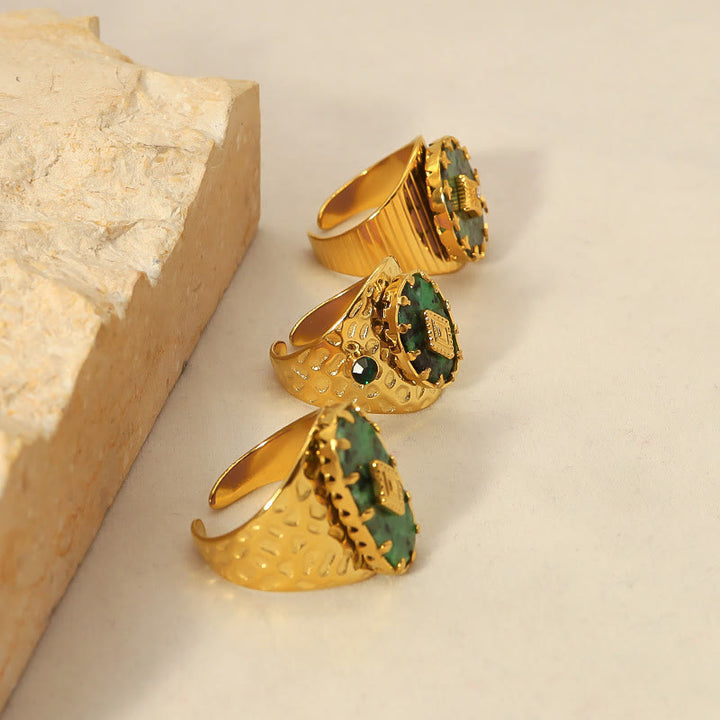 Bague ajustable en turquoise africaine Olivenorma