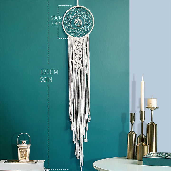 Attrape-rêves rond en cristal tissé solaire arbre de vie Olivenorma