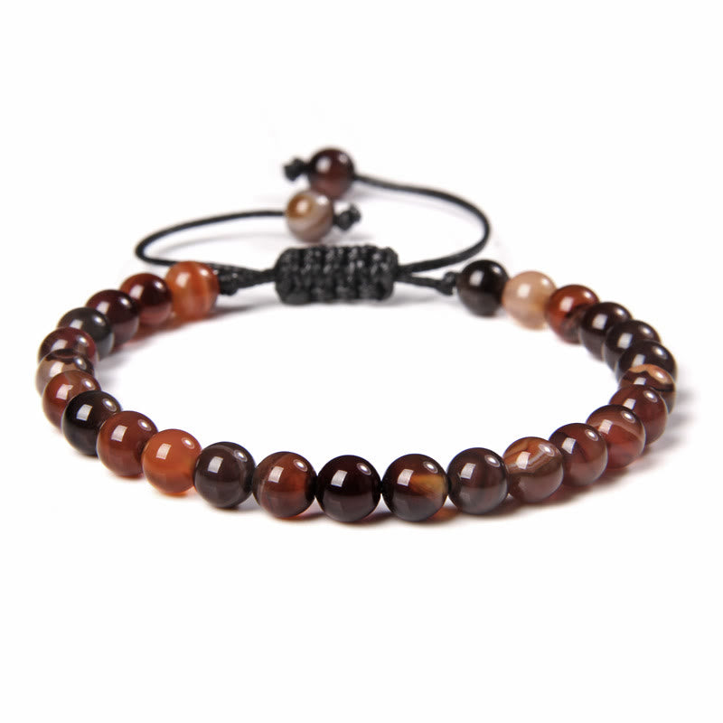 Bracelet tressé en perles de pierre naturelle de 6 mm Olivenorma