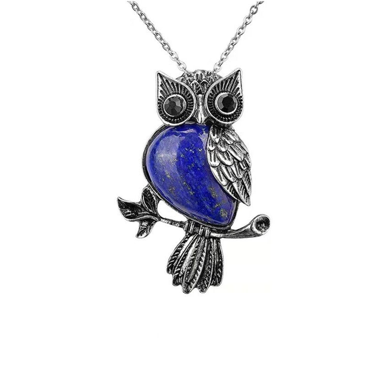 Collier hibou en pierre naturelle Olivenorma