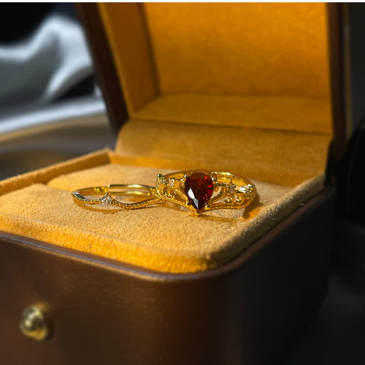 Bague ajustable modelable en couronne de grenat Olivenorma