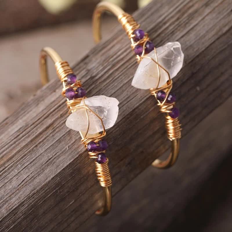 Bracelet en fil doré et cristal transparent Olivenorma