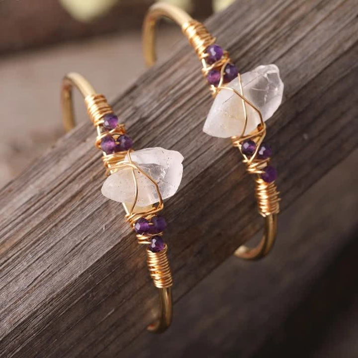 Bracelet en fil doré et cristal transparent Olivenorma