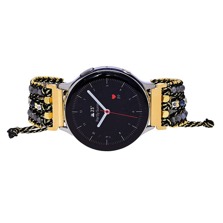 Bracelet Samsung tressé noir avec perles de cristal Olivenorma