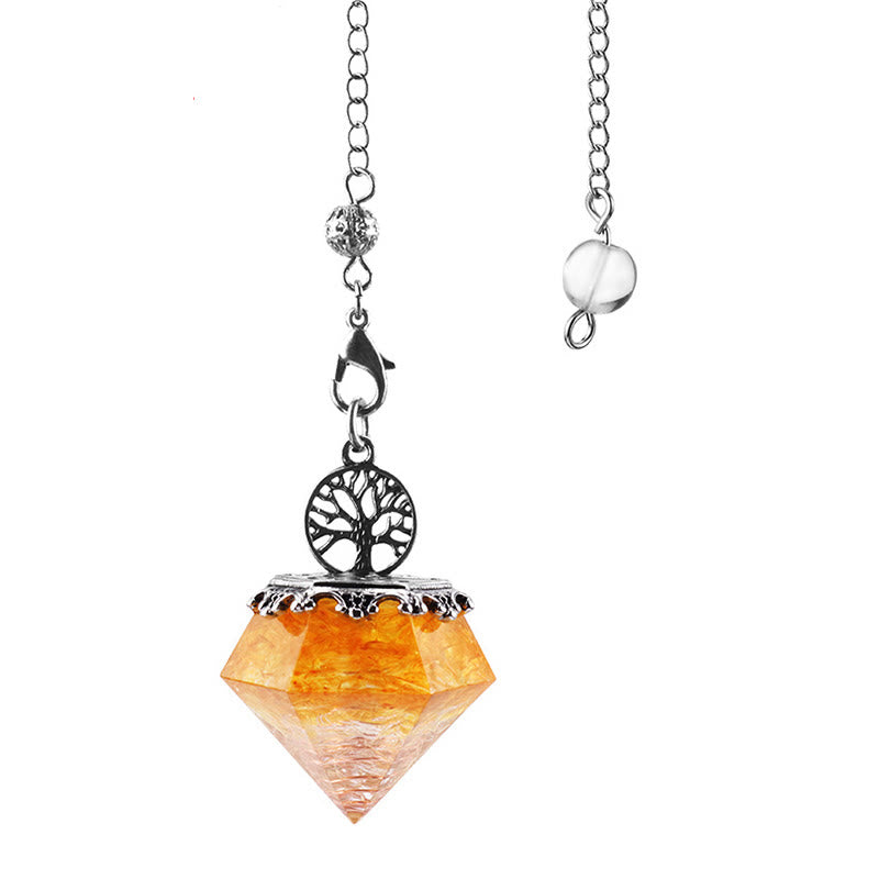 Pendule géométrique en cristal naturel Arbre de vie Olivenorma