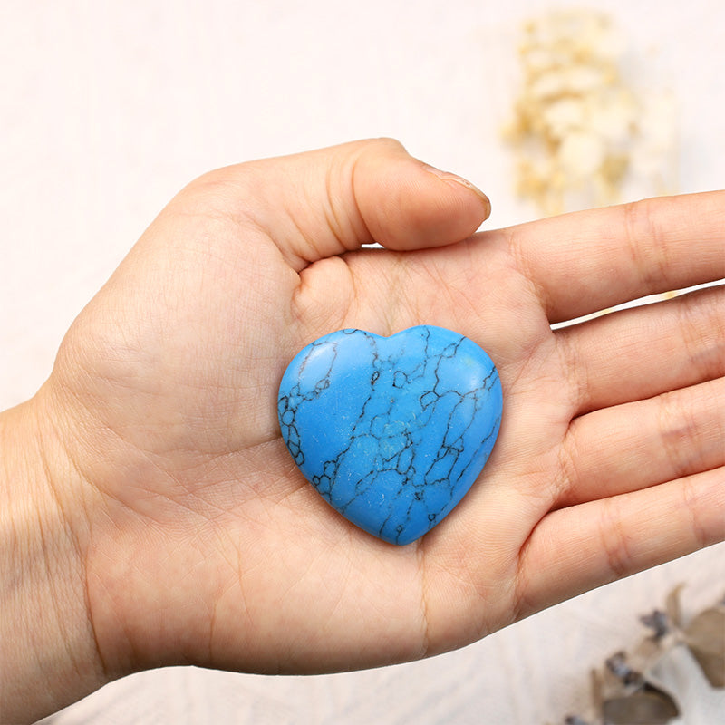 Pierre d'inquiétude en forme de cœur bleu turquoise Olivenorma