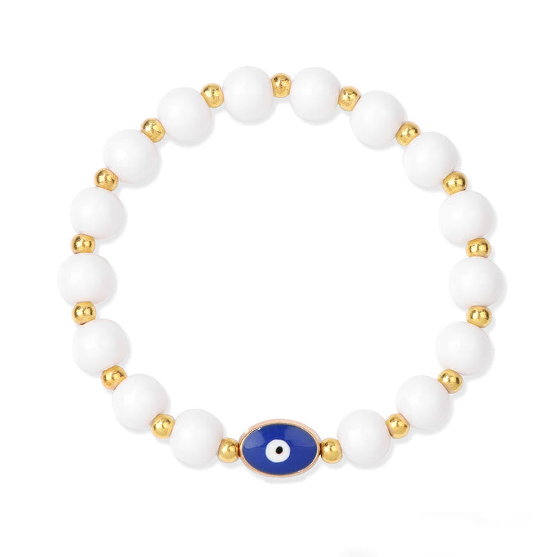 Bracelet Olivenorma 8 mm œil de tigre bleu contre le mauvais œil