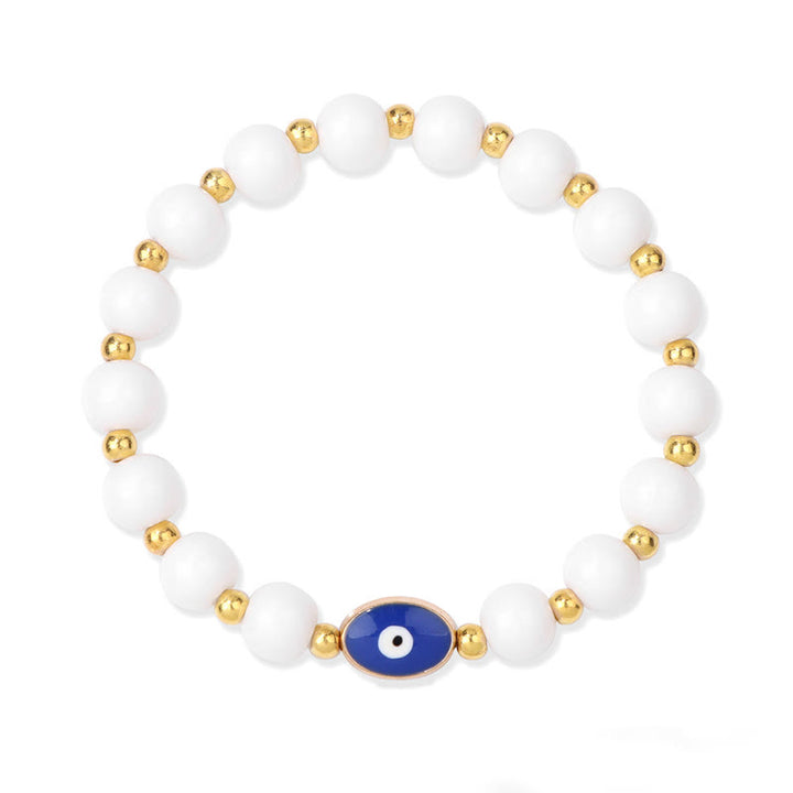 Bracelet Olivenorma 8 mm œil de tigre bleu contre le mauvais œil