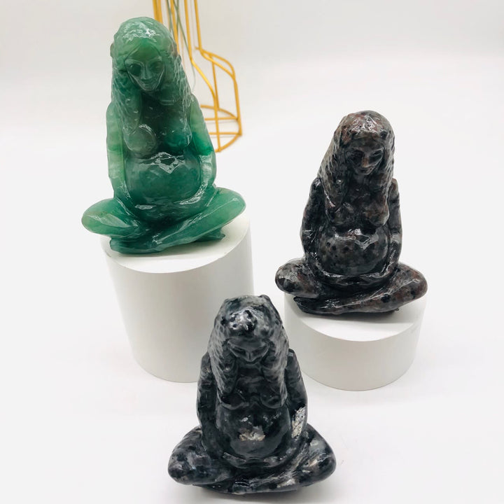 Statue de main naturelle Olivenorma de la déesse Gaia, sculpture décorative