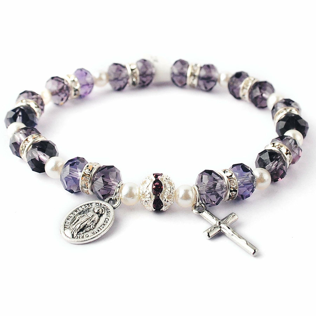 Bracelet Croix Chrétienne en Cristal à Facettes Olivenorma