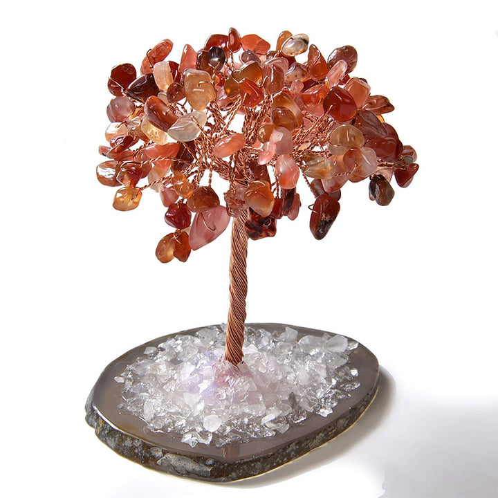 Arbre Feng Shui en Olivenorma avec base naturelle en agate