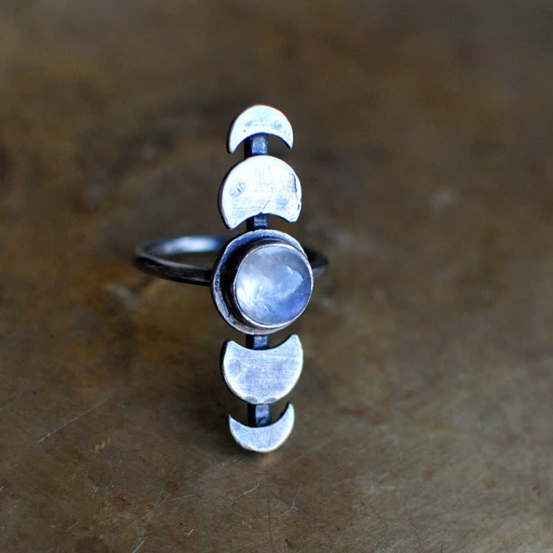 Bague d'énergie féminine en pierre de lune croissant Olivenorma