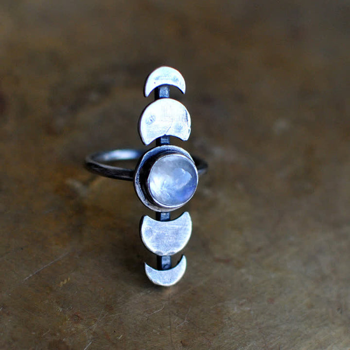 Bague d'énergie féminine en pierre de lune croissant Olivenorma