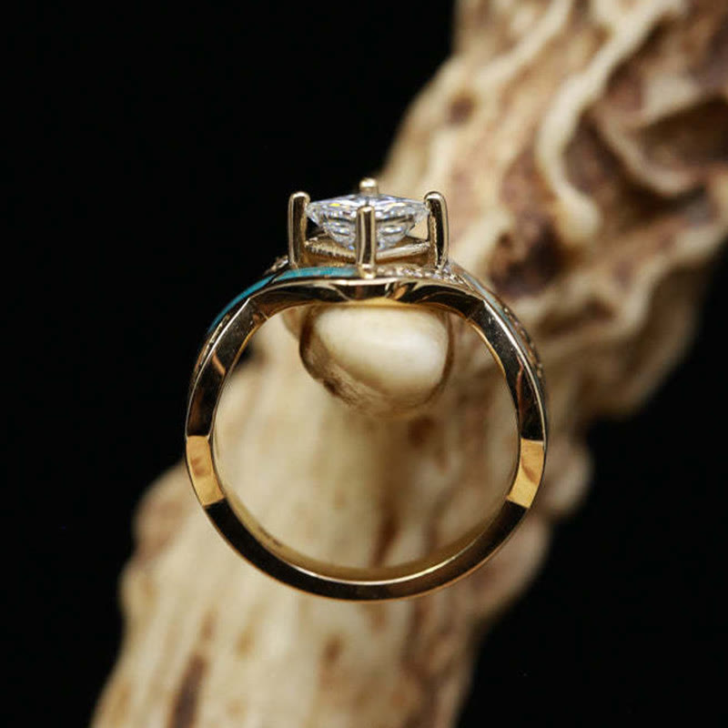 Bague Olivenorma en argent plaqué S925 avec turquoise et zircon