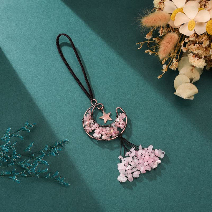 Carillon à vent en cristal de chakra de la lune et des étoiles Olivenorma