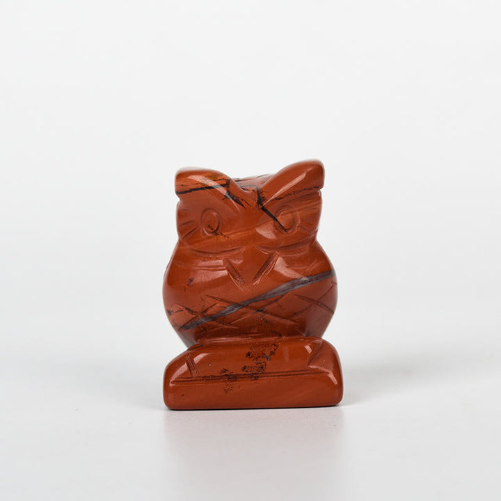 Sculpture artisanale en cristal naturel de hibou Olivenorma