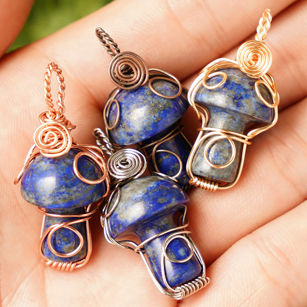 Collier en pierre de guérison naturelle Olivenorma aux champignons