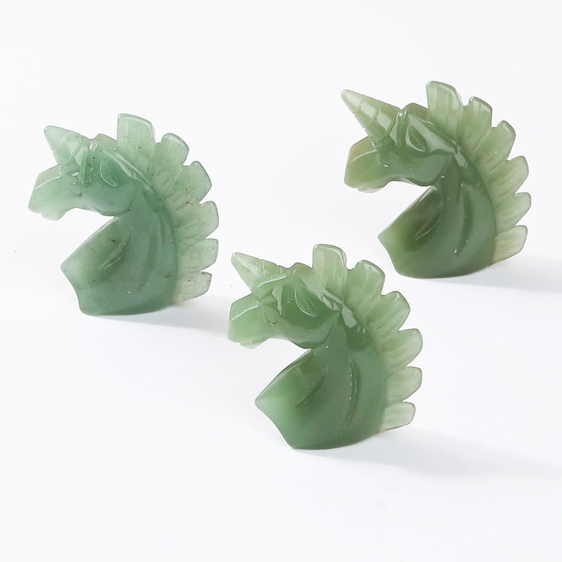 Olivenorma Figurine de licorne en cristal naturel de 2 pouces Décoration en pierres précieuses