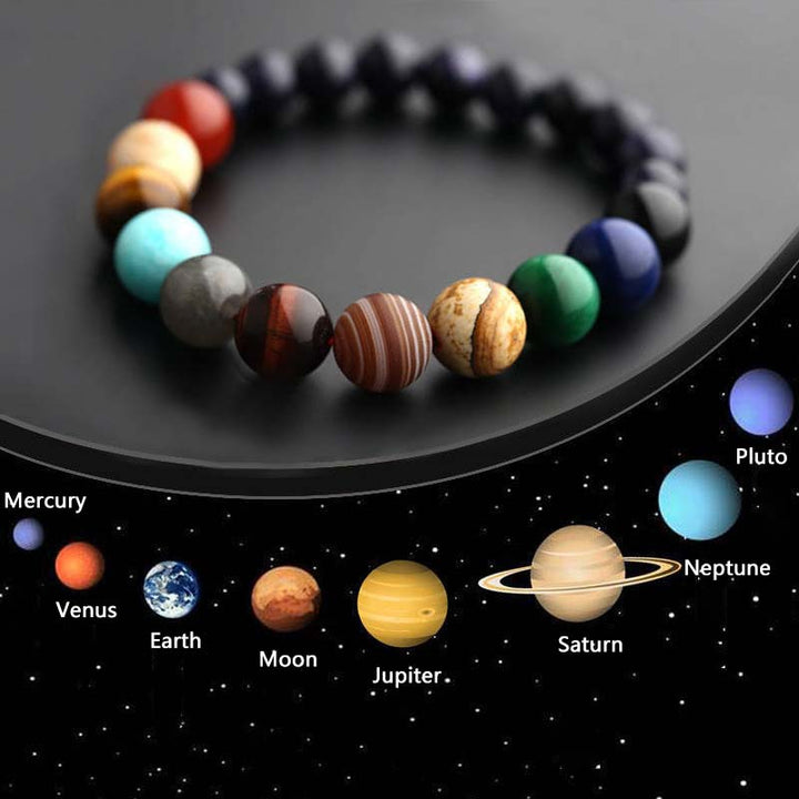 Bracelet de yoga en pierres colorées à sept chakras Cosmic Galaxy Olivenorma