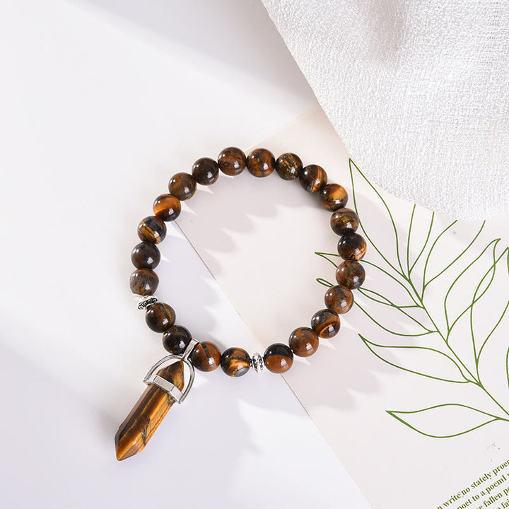 Bracelet pendentif prisme hexagonal en cristal perle Olivenorma de 8 mm