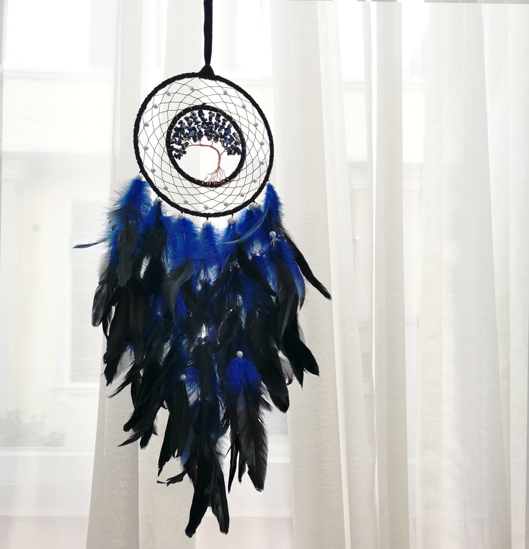Attrape-rêves en gravier sodalite bleu arbre de vie Olivenorma