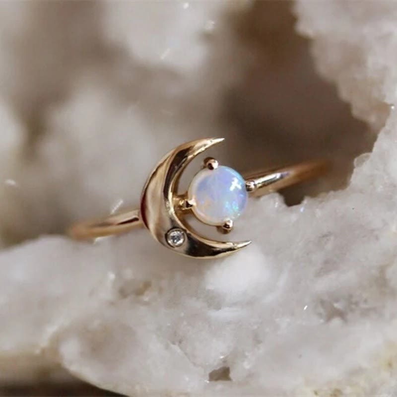 Bague créative en pierre de lune « Moon of My Life » Olivenorma