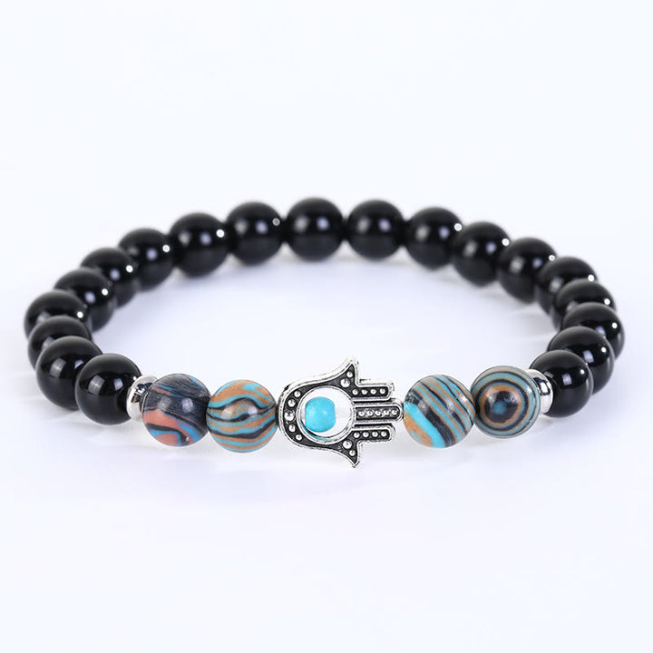 Bracelet Hamsa en perles de cristal naturel Olivenorma