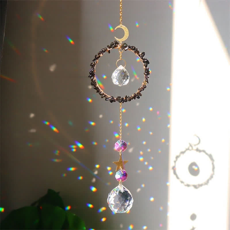 Attrape-soleil de guérison lunaire en cercle de cristal Olivenorma