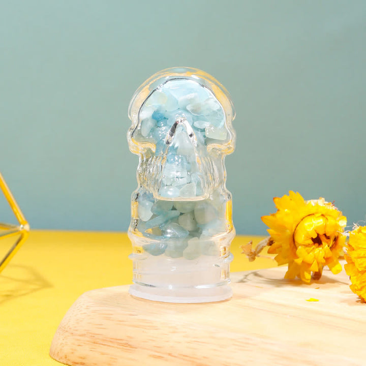 Bouteille d'eau en cristal avec crâne Olivenorma