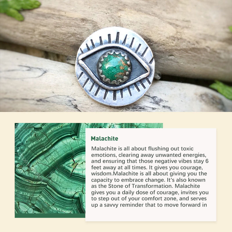 Bague de protection contre le mauvais œil en chrysoprase