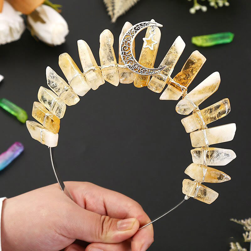 Couronne de cristal à tube plat en forme d'étoile de lune tridimensionnelle Olivenorma