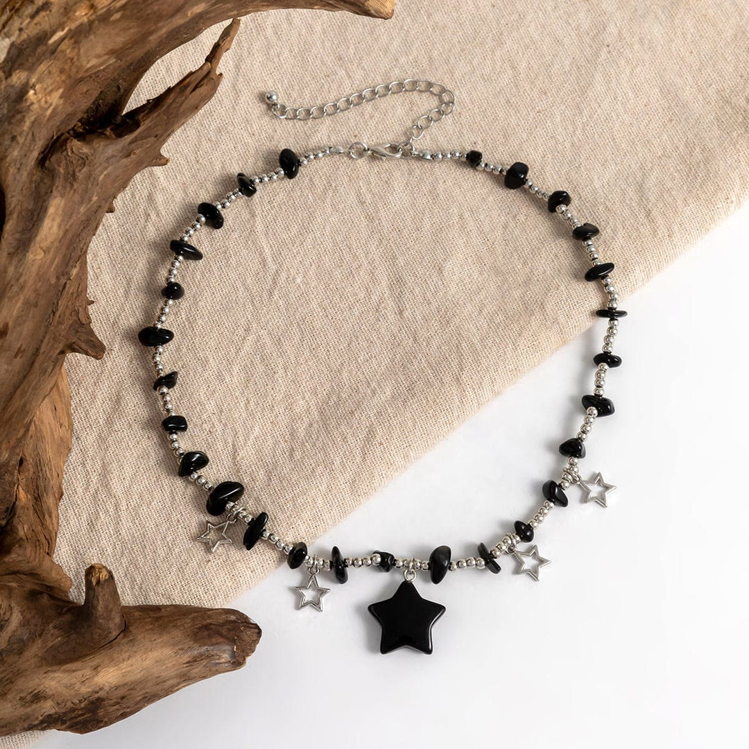 Collier ras du cou à pampilles en cristal et étoile de Bohême Olivenorma