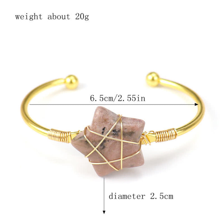 Bracelet en pierres précieuses en forme d'étoile enveloppé de fil d'or Olivenorma