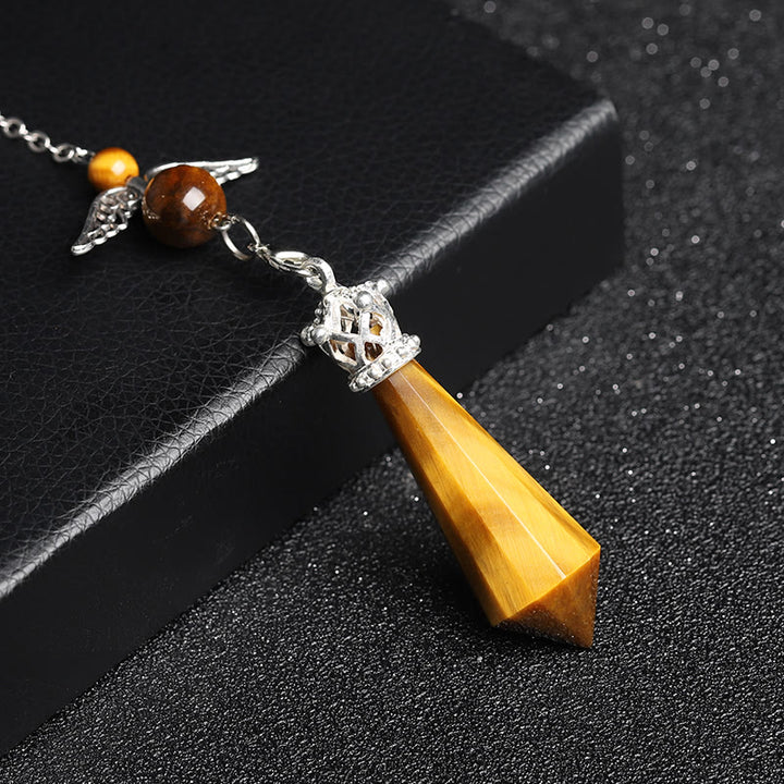 Pendule Ailes d'ange en cristal de labradorite Olivenorma