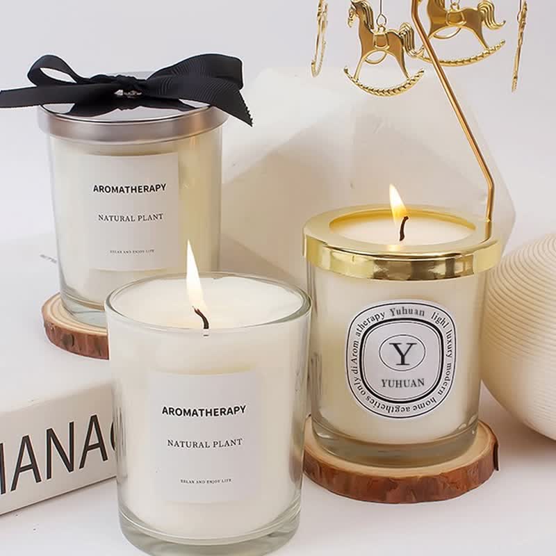 Bougie d'aromathérapie romantique aux vraies fleurs Olivenorma