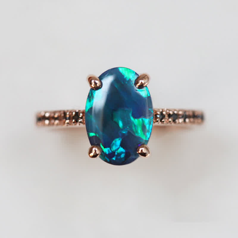 Ensemble de bagues Olivenorma en saphir et opale 3 pièces