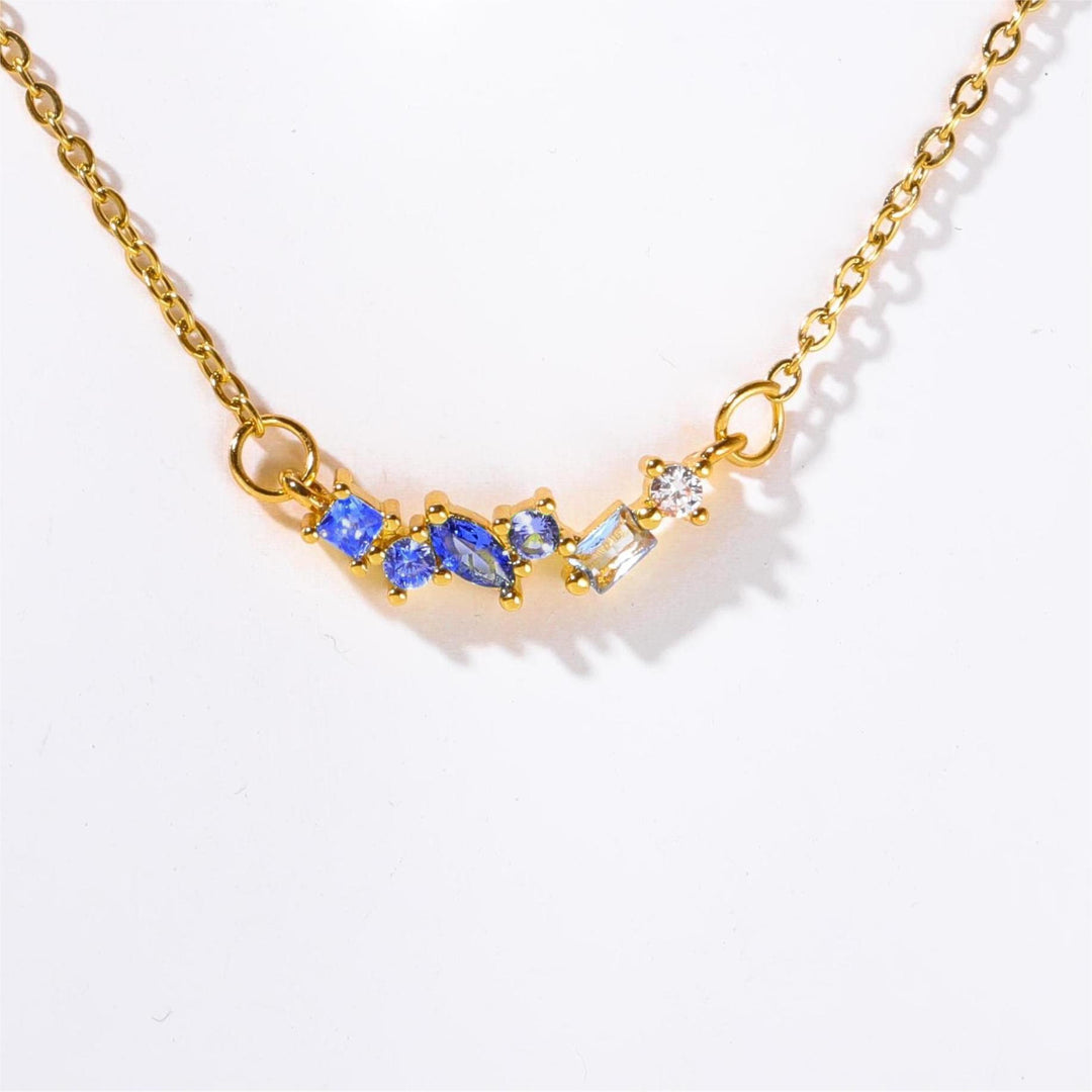 Collier avec pendentif en perles et pierres de naissance multiples Olivenorma plaqué or et cuivre