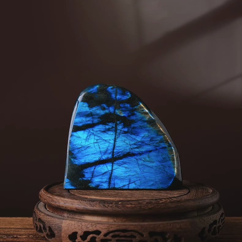 Pierre précieuse de décoration en pierre brute de labradorite naturelle Olivenorma