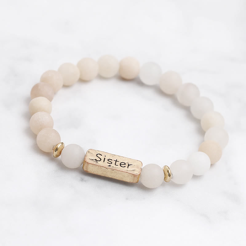 Bracelet gravé avec pierres précieuses naturelles Olivenorma Sister