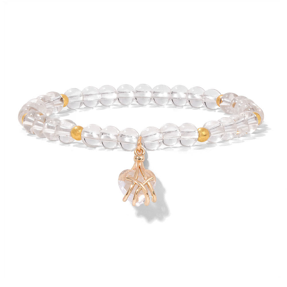 Bracelet à breloques en forme de cœur en pierre naturelle Olivenorma