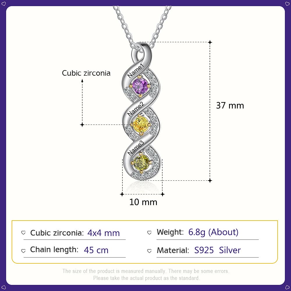 Collier avec pierre de naissance gravée pour femme Olivenorma