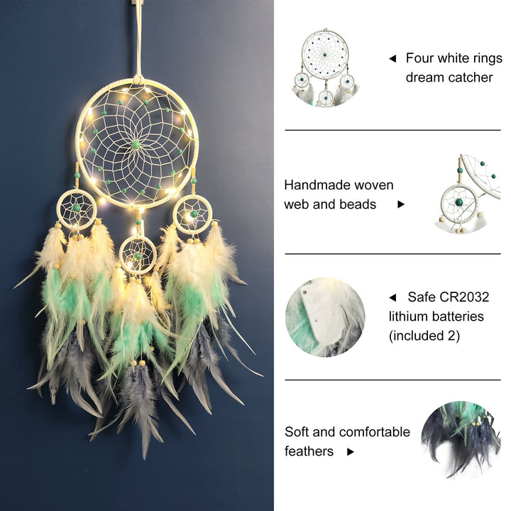 Attrape-rêves à trois anneaux de style indien Olivenorma