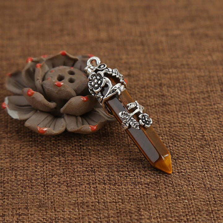 Collier de guérison spirituelle en pierre naturelle avec rose Olivenorma